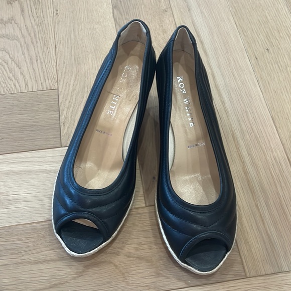 Ron White Ellary Espadrille Wedge Sandals | Quilted Leather  Heels | Size 8 US - Picture 4 of 11